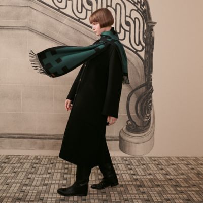 ❤お得なお品❤クリーニング済 カシミヤマフラー レザン ダークパープル エルメス ❤お得なお品❤クリーニング済 カシミヤマフラー レザン ダーク